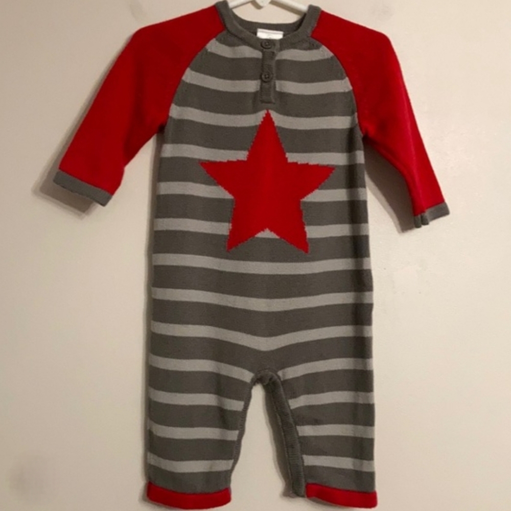 {Hanna Andersson} Star Sweater One-Piece Romper
